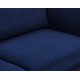 Blue Velvet French Piping Gold Leg Sofa 